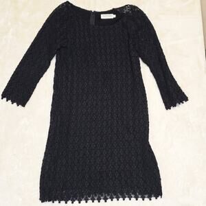 Velvet by Graham & Spencer Black Lace Sheath Dress Women’s Size S 3/4 Sleeve